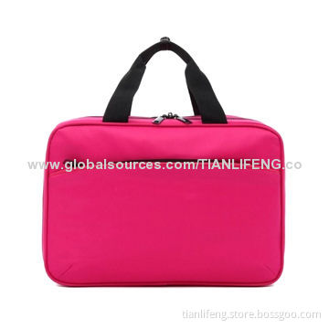 Water-resistant nylon cosmetic bag for studio, high capacity